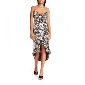 Betsey Johnson Leopard Print Chiffon Midi Dress